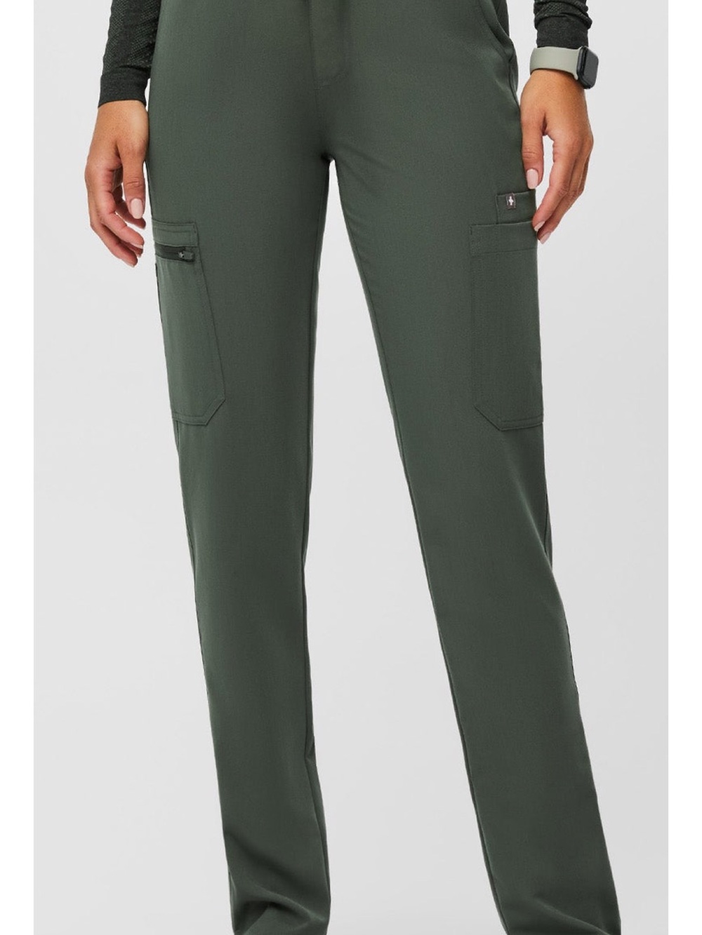 FIGS Yola High Rise Slim Scrub Pant - moss